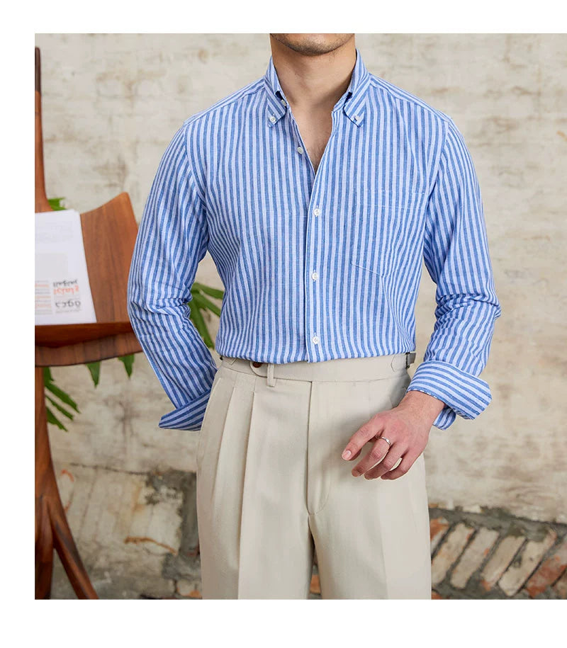 MR. DEER LINEN STRIPED SHIRT