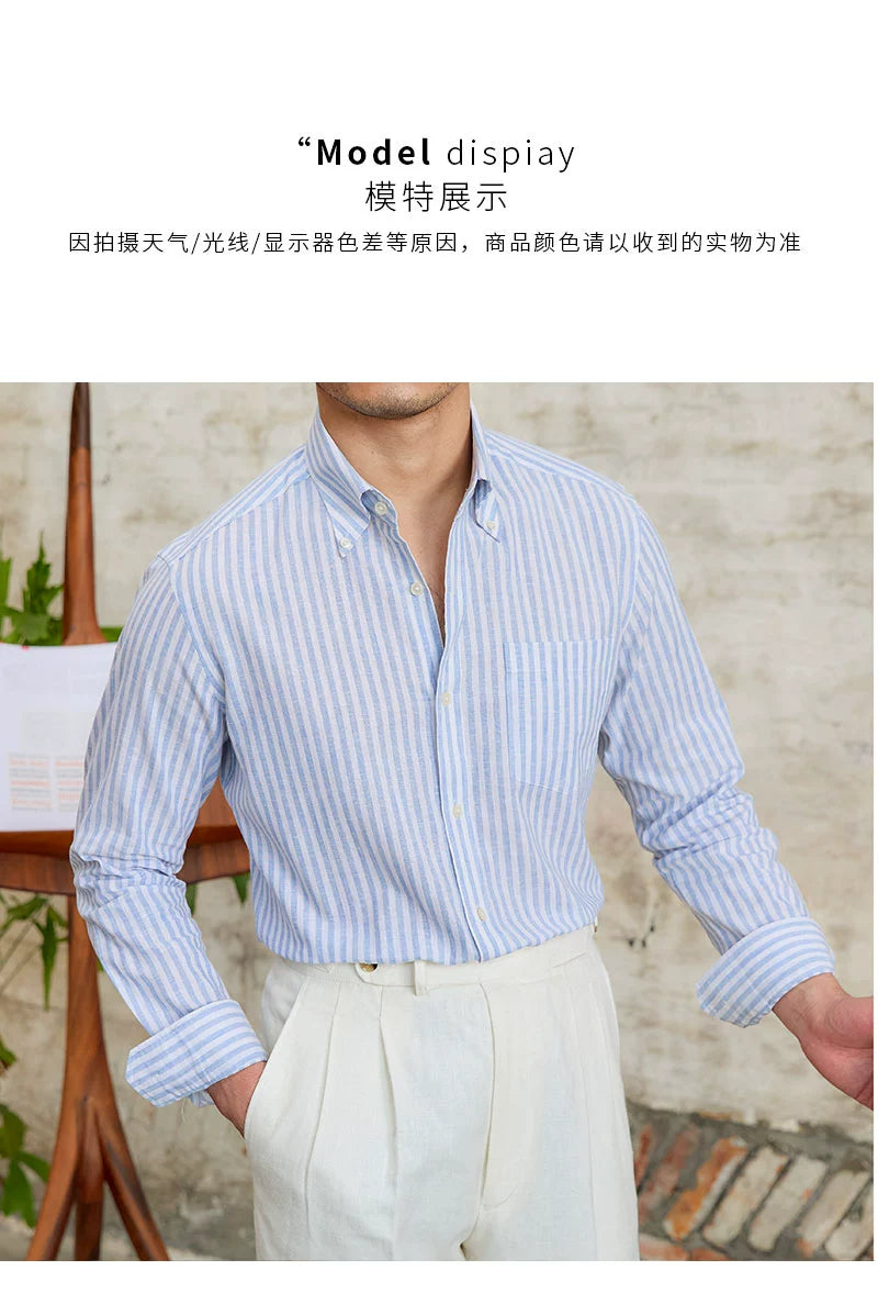 MR. DEER LINEN STRIPED SHIRT