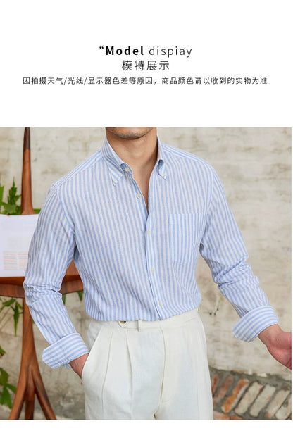 MR. DEER LINEN STRIPED SHIRT