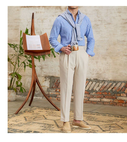 MR. DEER LINEN STRIPED SHIRT