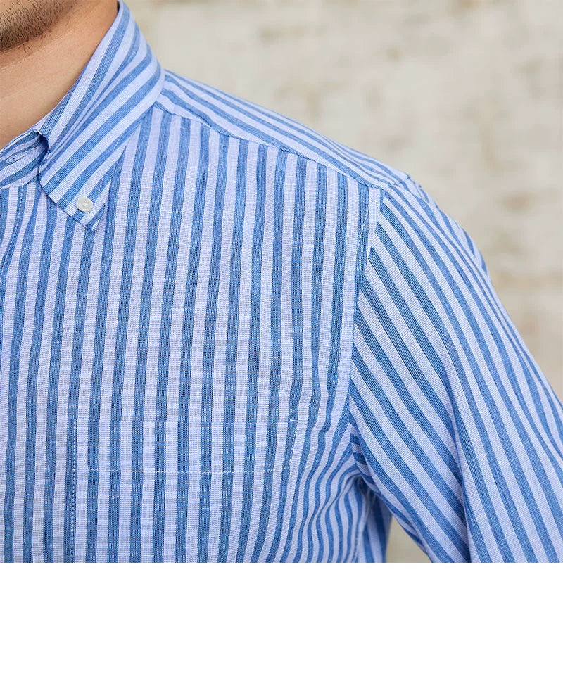 MR. DEER LINEN STRIPED SHIRT