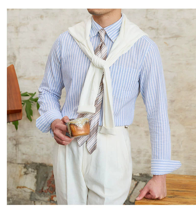 MR. DEER LINEN STRIPED SHIRT