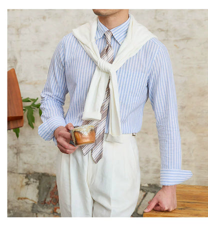 MR. DEER LINEN STRIPED SHIRT