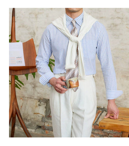 MR. DEER LINEN STRIPED SHIRT