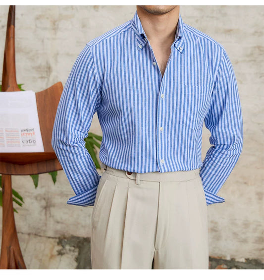 MR. DEER LINEN STRIPED SHIRT