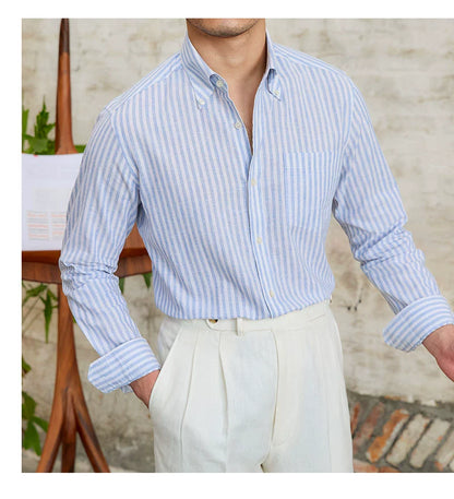 MR. DEER LINEN STRIPED SHIRT