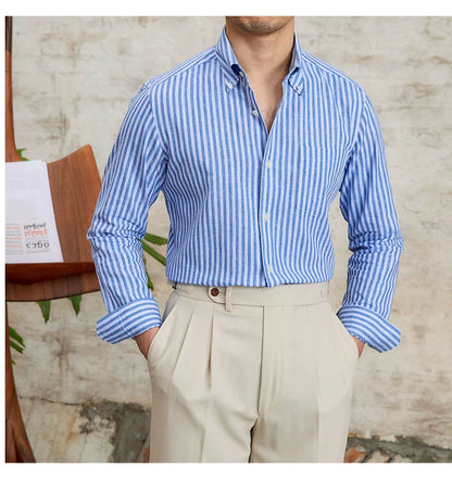 MR. DEER LINEN STRIPED SHIRT
