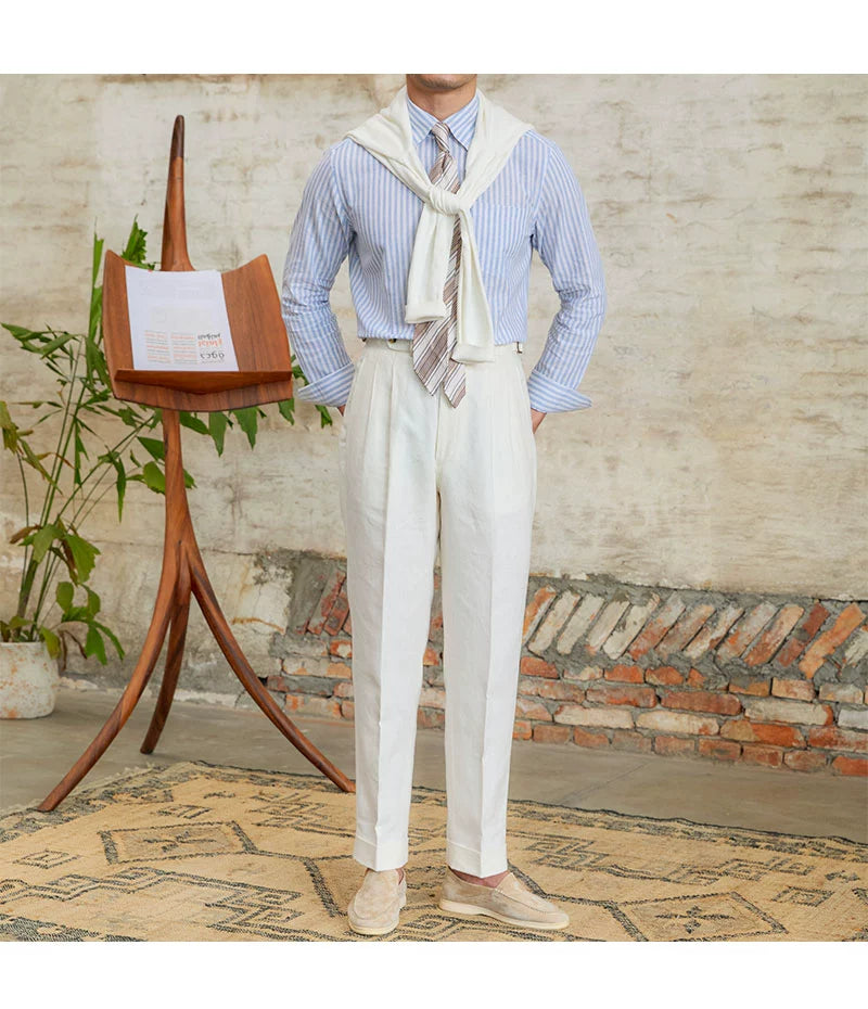 MR. DEER LINEN STRIPED SHIRT