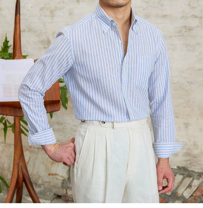 MR. DEER LINEN STRIPED SHIRT