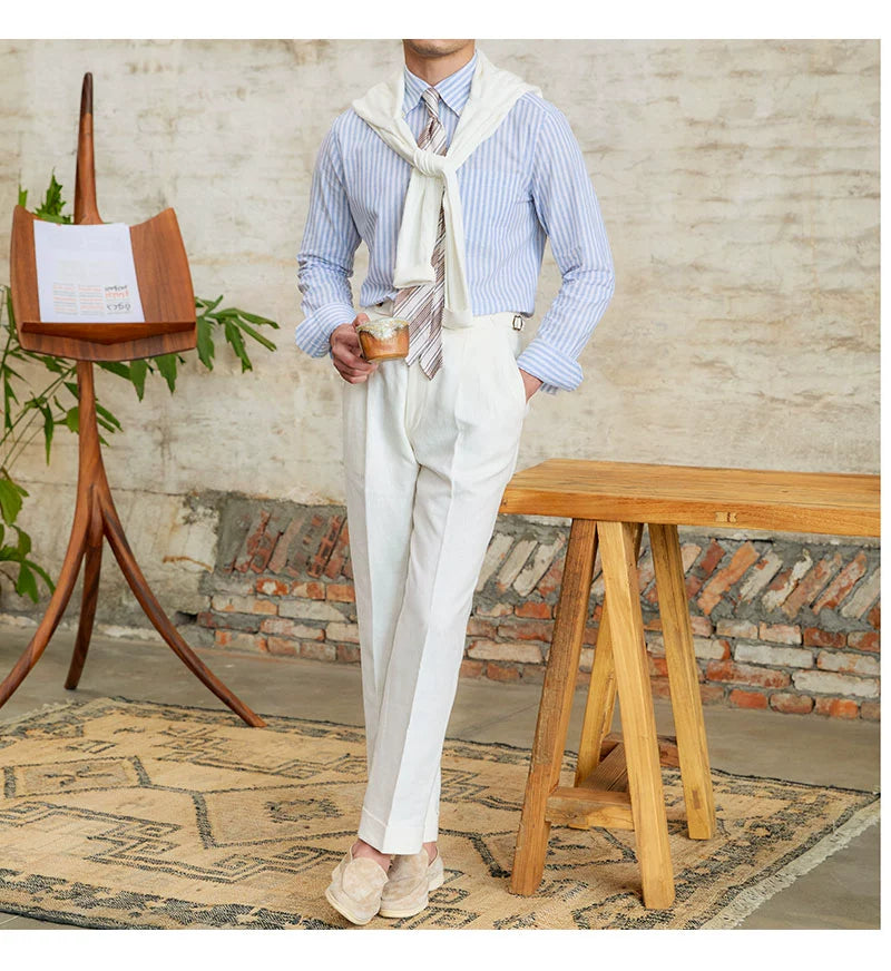 MR. DEER LINEN STRIPED SHIRT
