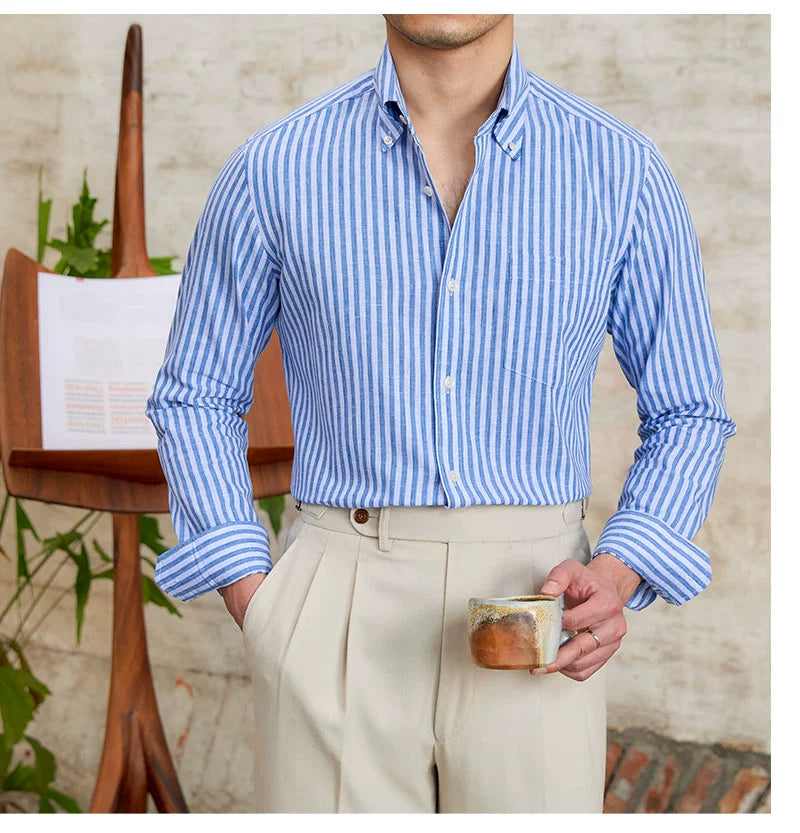 MR. DEER LINEN STRIPED SHIRT