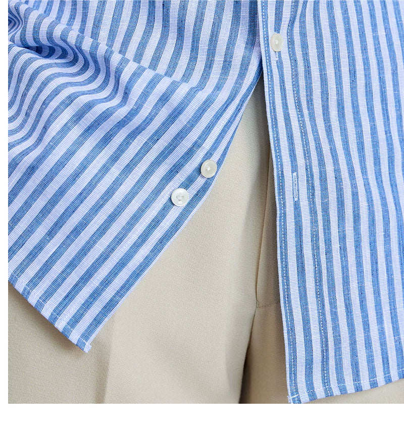 MR. DEER LINEN STRIPED SHIRT