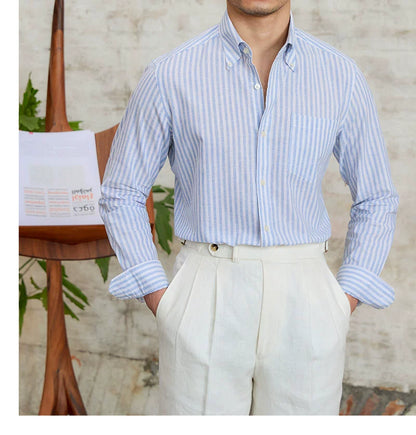 MR. DEER LINEN STRIPED SHIRT