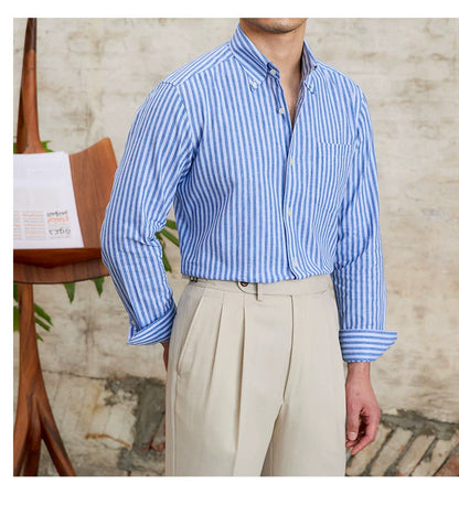 MR. DEER LINEN STRIPED SHIRT