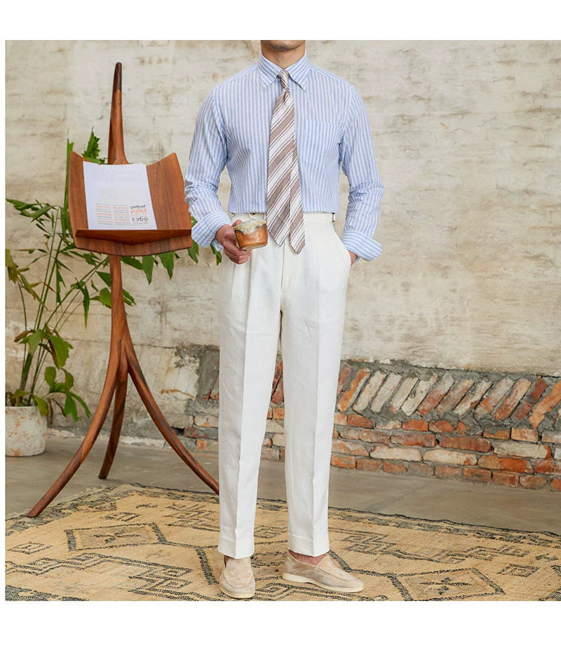MR. DEER LINEN STRIPED SHIRT