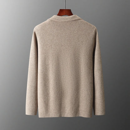 MERINO SUIT COLLAR KNITTED CARDIGAN