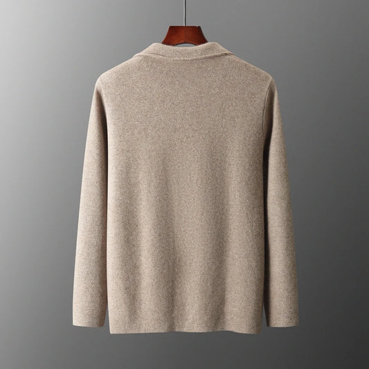 MERINO SUIT COLLAR KNITTED CARDIGAN