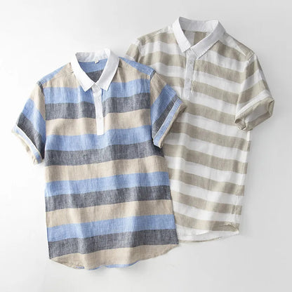 ALFRED STRIPED LINEN TEE