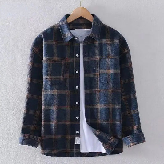 HENRY PLAID ZIPPER SHIRT