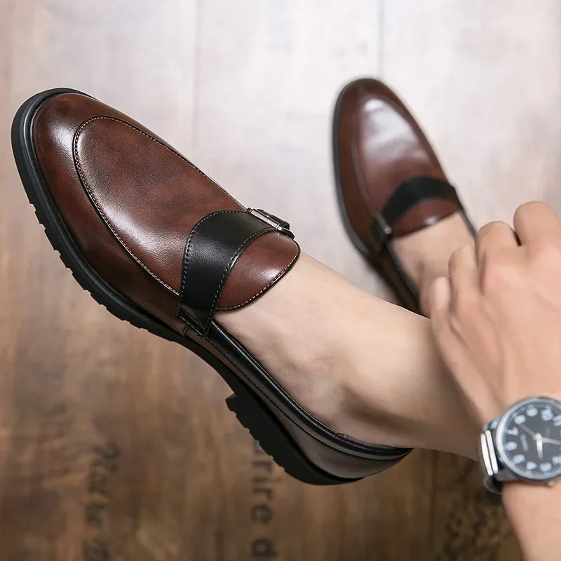 Theo Crest Leather Loafers