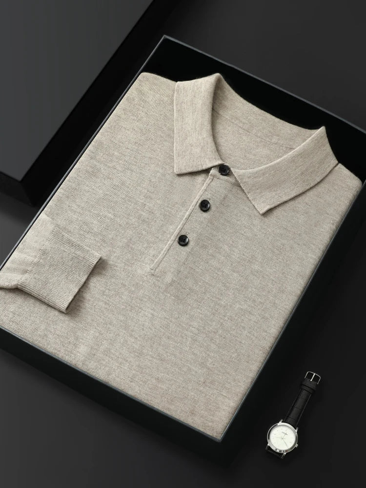 MERINO WOOL POLO KNIT