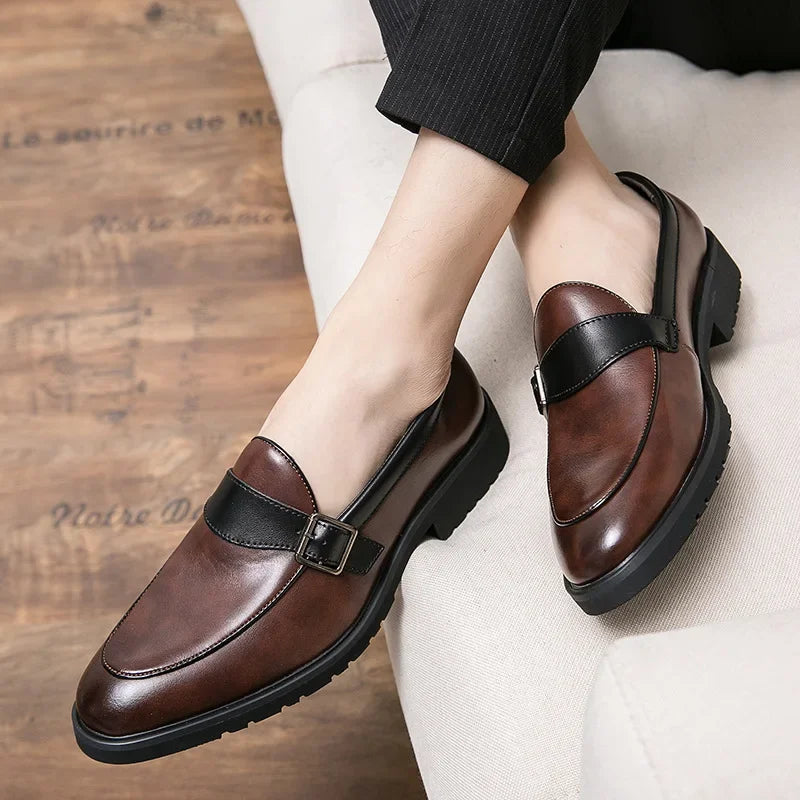 Theo Crest Leather Loafers