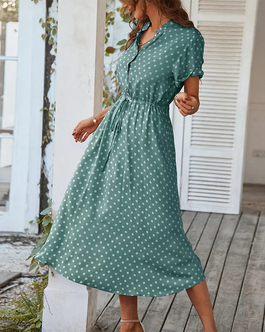 LUCY DOT PRINT MIDI DRESS