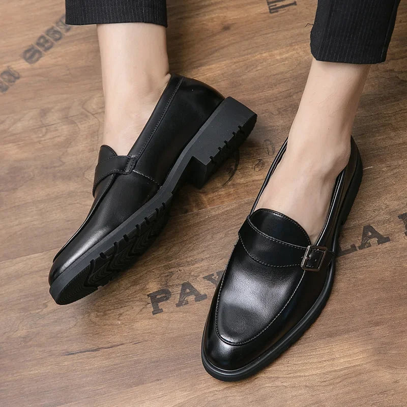 Theo Crest Leather Loafers