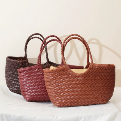 Charlotte Woven Cowhide Tote