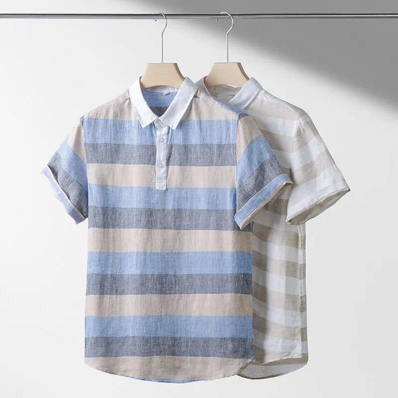 ALFRED STRIPED LINEN TEE