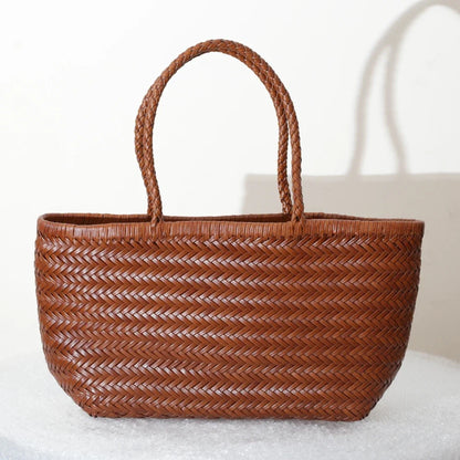 Charlotte Woven Cowhide Tote