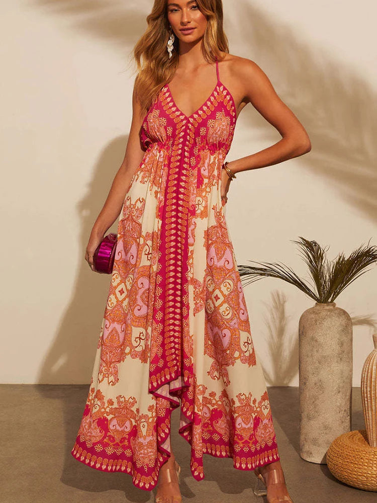 ISABELLE BOHO FLORAL MAXI DRESS