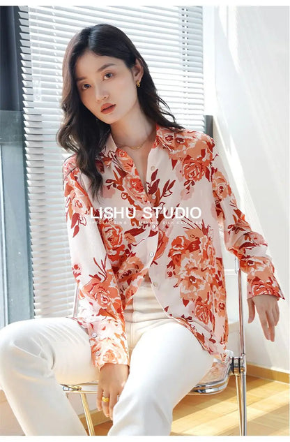 Elegant Floral Print Blouse