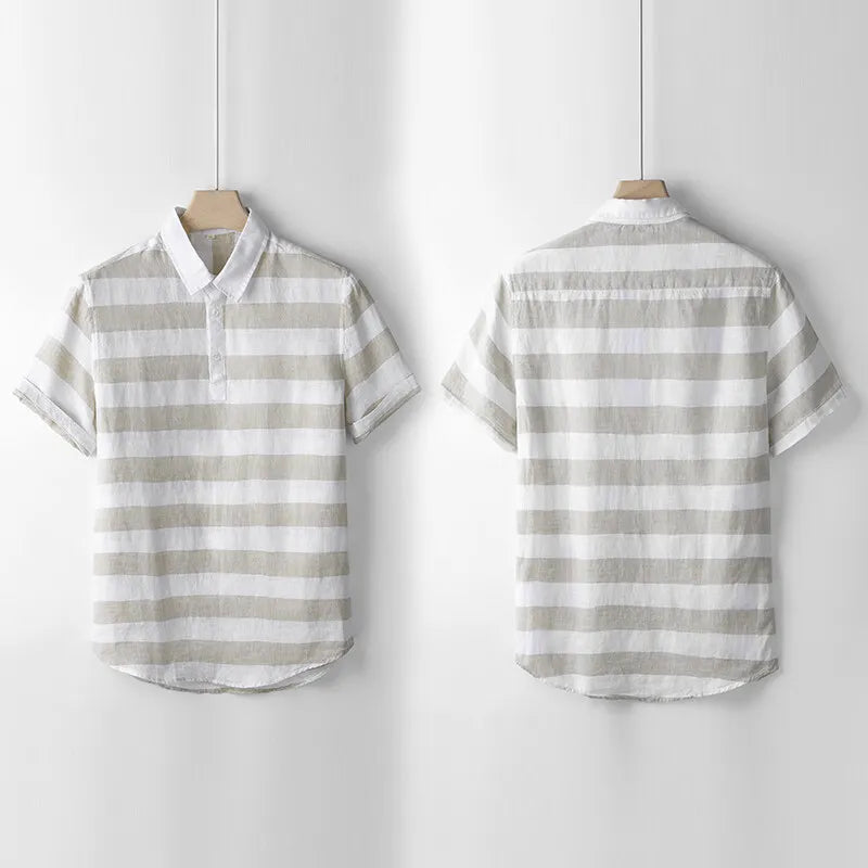 ALFRED STRIPED LINEN TEE
