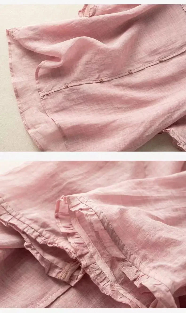 GRACE LINEN LAPEL SHIRT