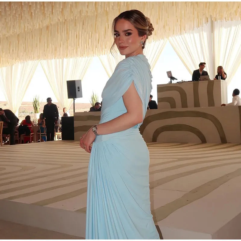 ALEXANDRA DRAPED CAPE MAXI DRESS