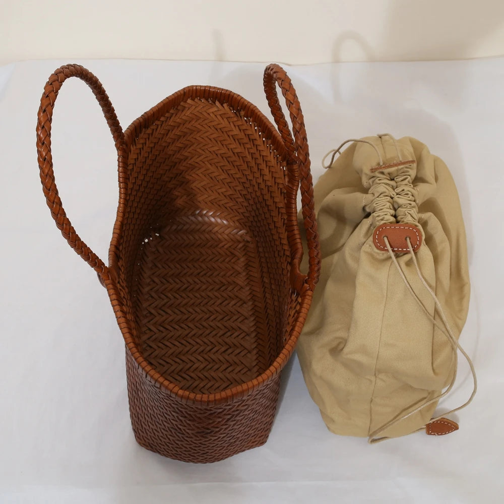 Charlotte Woven Cowhide Tote