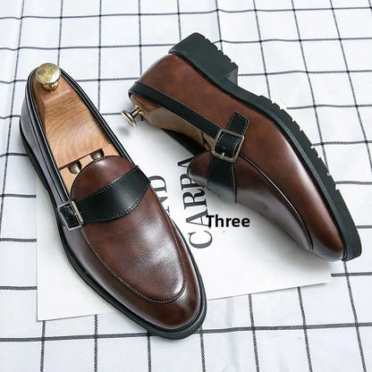 Theo Crest Leather Loafers