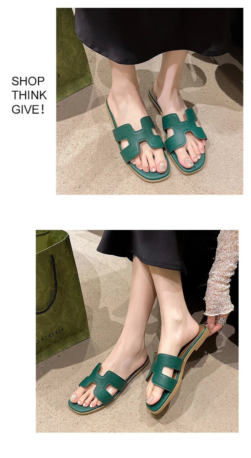 KATE LATEX FLAT SANDALS