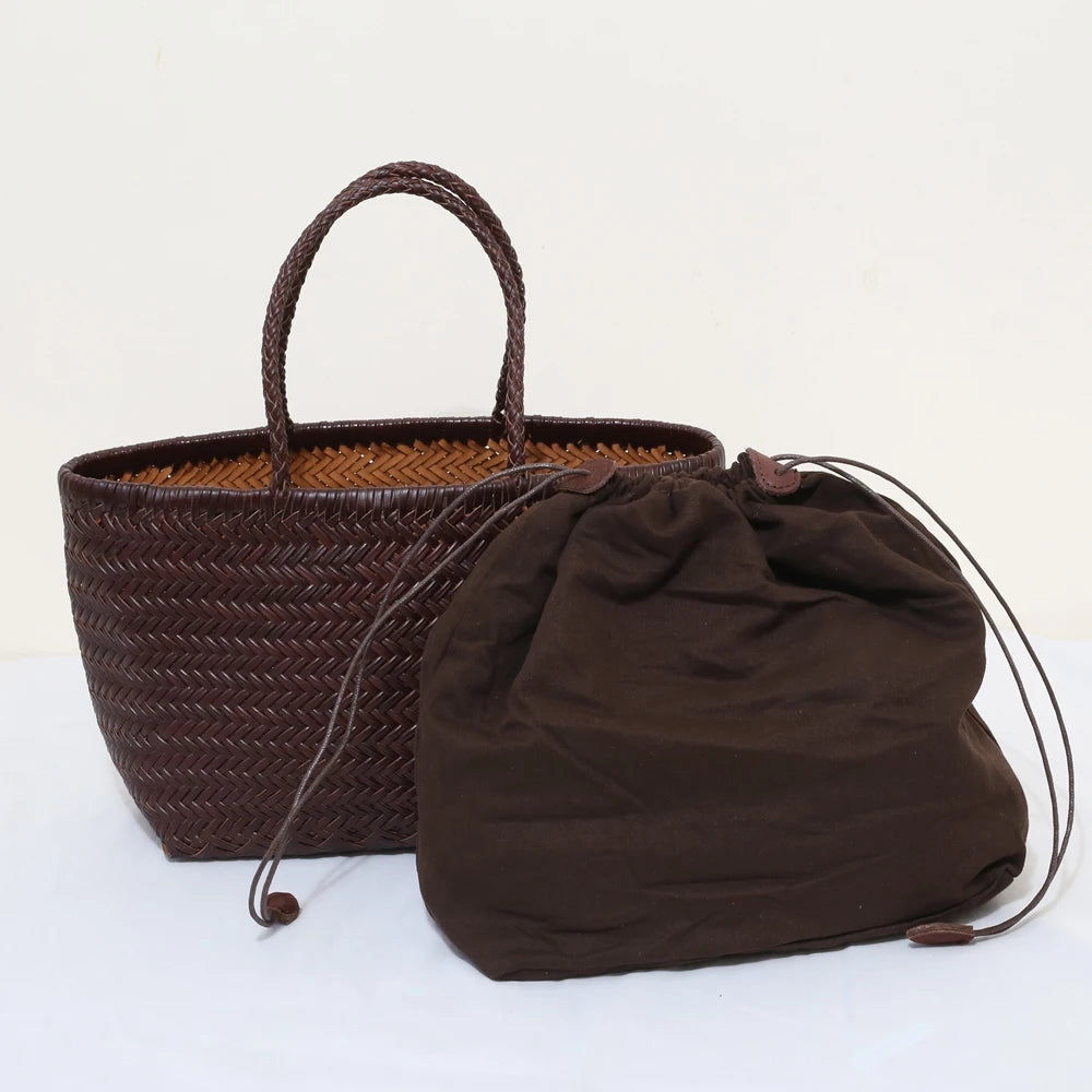 Charlotte Woven Cowhide Tote