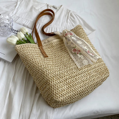 THE HAMPTONS WOVEN TOTE