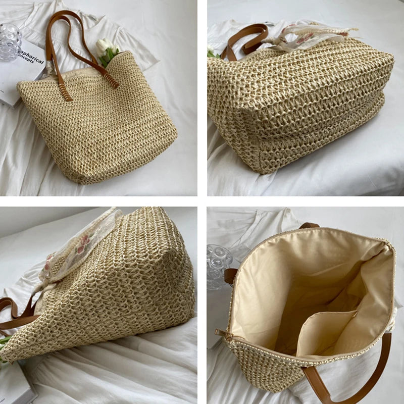 THE HAMPTONS WOVEN TOTE