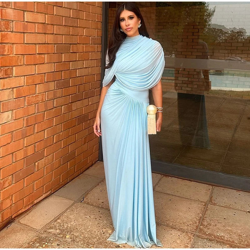 ALEXANDRA DRAPED CAPE MAXI DRESS