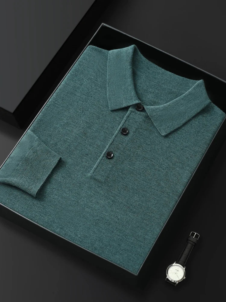 MERINO WOOL POLO KNIT