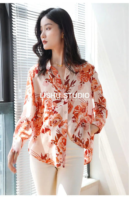 Elegant Floral Print Blouse