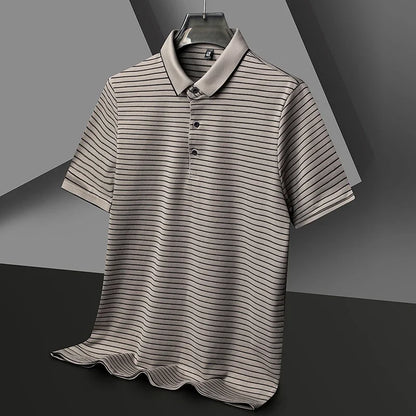 Henley Stripe Polo.