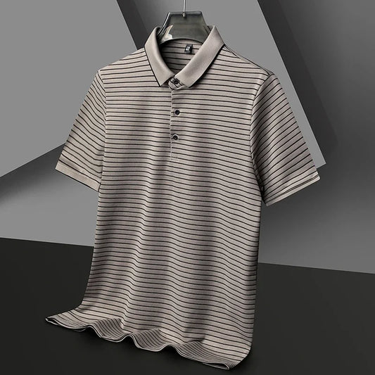 Henley Stripe Polo.