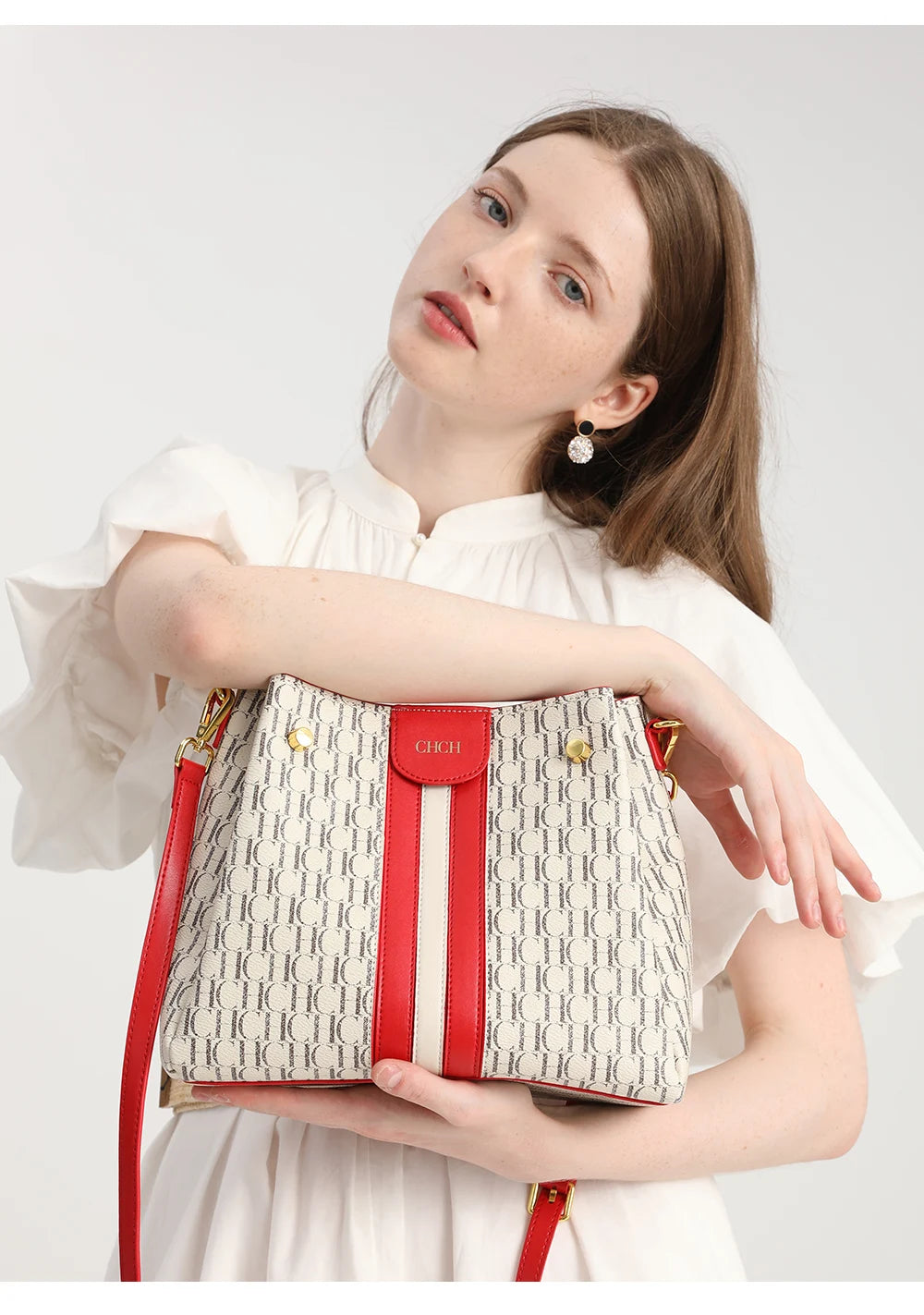 EMILY SPLICING SHOULDER BAG