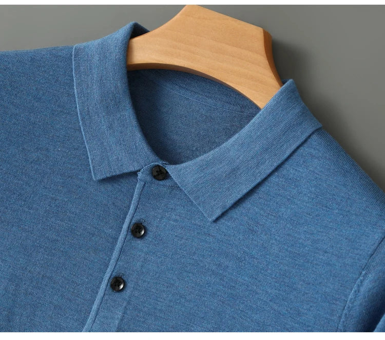 MERINO WOOL POLO KNIT