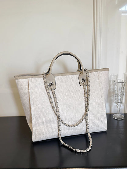 CANVAS CHAIN TOTE – LARGE CAPACITY COMMUTER BAG